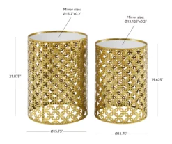 Asher Gold 2-Piece Pierced Metal Nesting Table Set -Best Furniture Store 810543376 D8 7