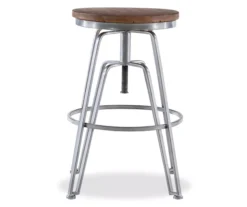 Brown Wood & Chrome Adjustable Swivel Bar Stool 8 Brown Wood & Chrome Adjustable Swivel Bar Stool -Best Furniture Store 810543377 4