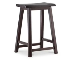 Maury 24" Dark Brown Wooden Saddle Stool -Best Furniture Store 810543379 4