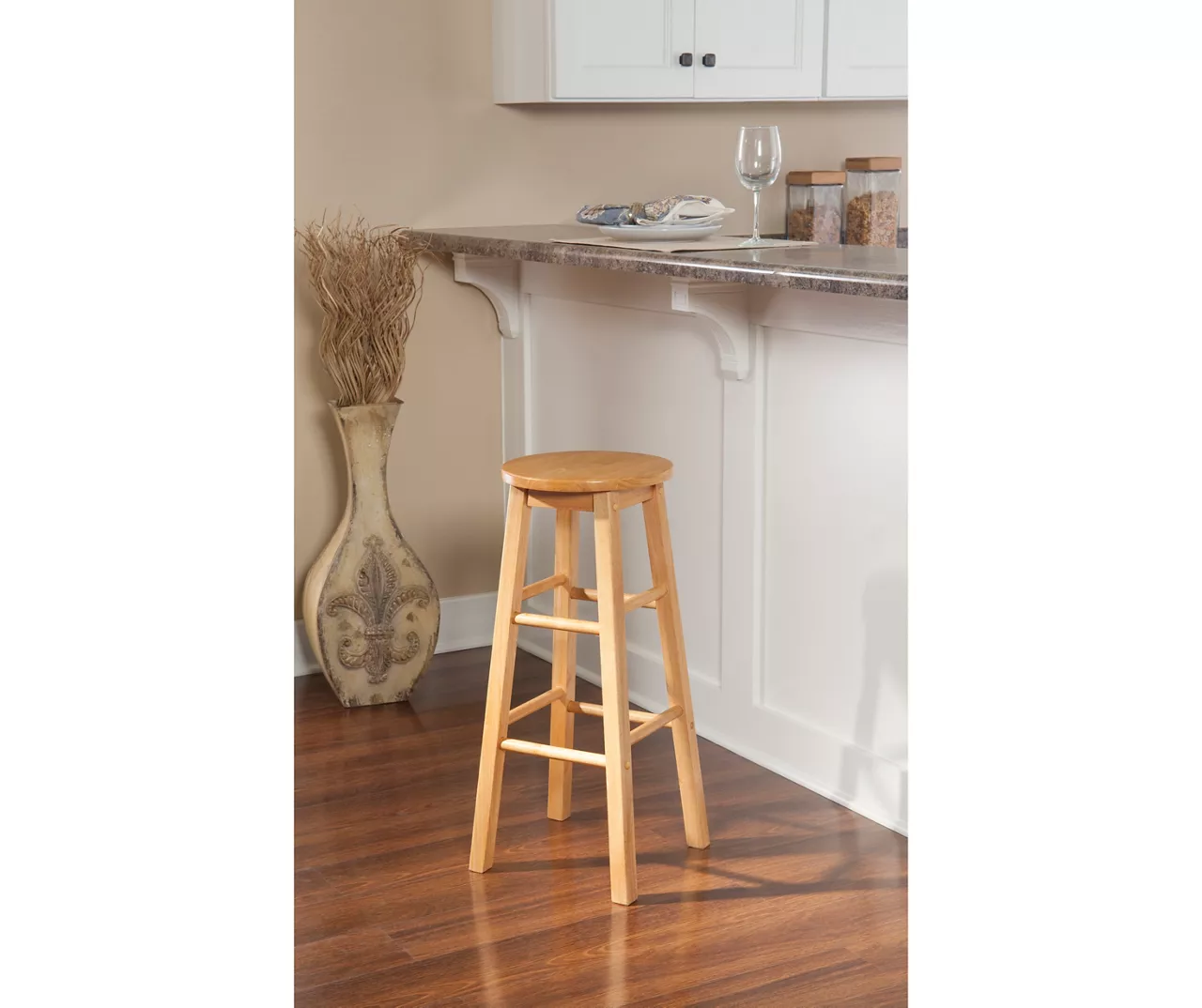 Hue 29" Natural Round Wood Bar Stool 2 Hue 29" Natural Round Wood Bar Stool - Image 2