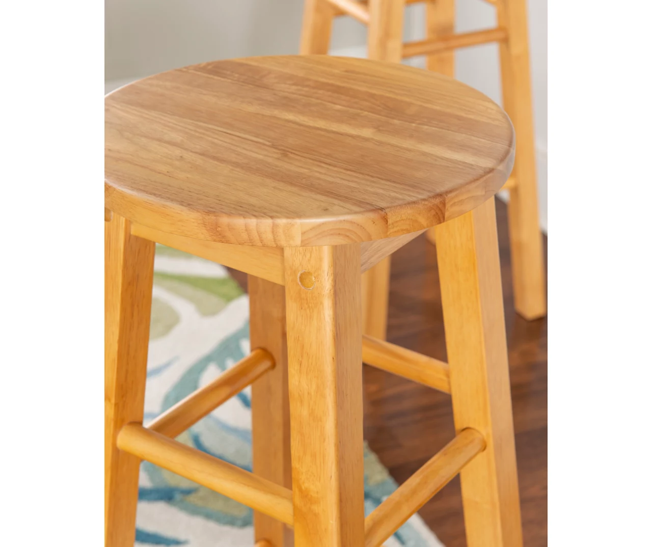 Hue 29" Natural Round Wood Bar Stool 3 Hue 29" Natural Round Wood Bar Stool - Image 3