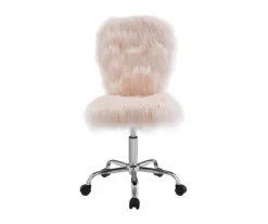 Comfort Home Blush Pink Faux Fur Swivel Chair -Best Furniture Store 810543388 3