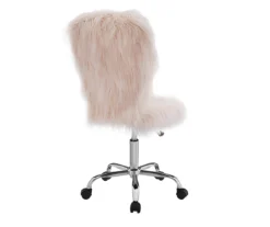 Comfort Home Blush Pink Faux Fur Swivel Chair -Best Furniture Store 810543388 4