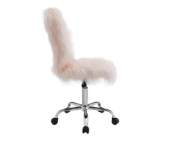 Comfort Home Blush Pink Faux Fur Swivel Chair -Best Furniture Store 810543388 5