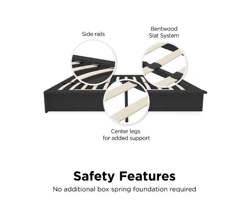 DHP Micah Gray Linen Queen Platform Bed 3 DHP Micah Gray Linen Queen Platform Bed - Image 3