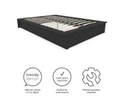 DHP Micah Gray Linen Queen Platform Bed 9 DHP Micah Gray Linen Queen Platform Bed -Best Furniture Store 810543448 4