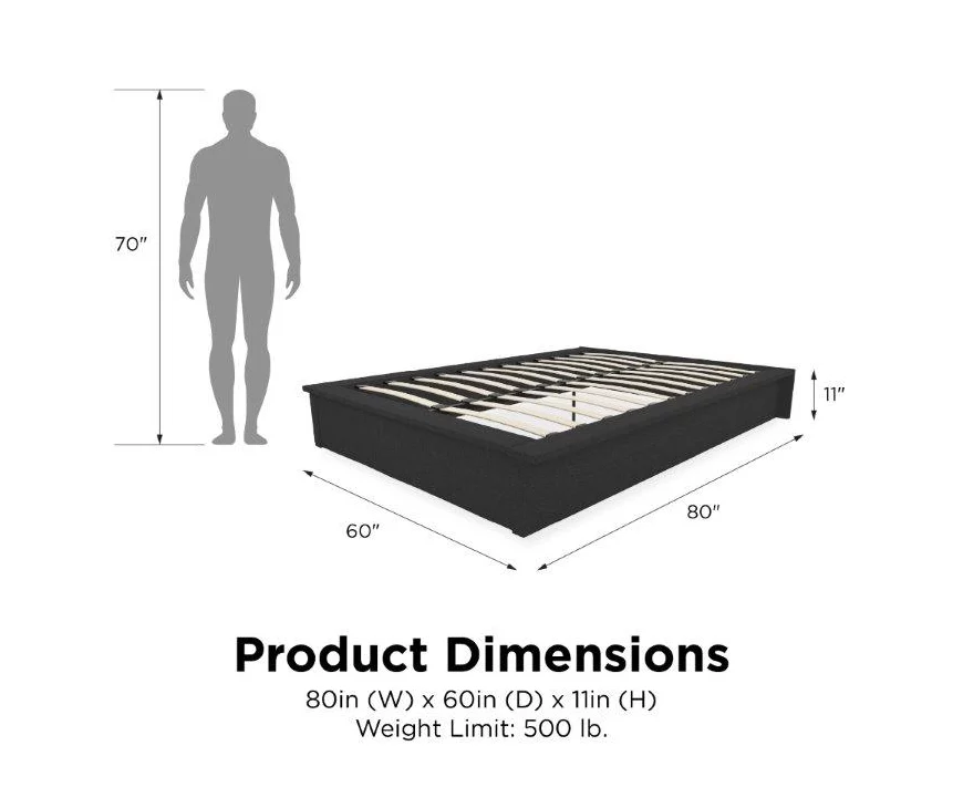 DHP Micah Gray Linen Queen Platform Bed 5 DHP Micah Gray Linen Queen Platform Bed - Image 5