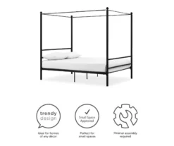 DHP Kate Black Metal Full Canopy Bed -Best Furniture Store 810543780 1