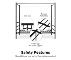 DHP Kate Black Metal Full Canopy Bed -Best Furniture Store 810543780 2