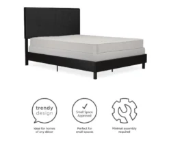 Atwater Living DHP Jazmine Black Faux Leather Upholstered Bed -Best Furniture Store 810543812 1