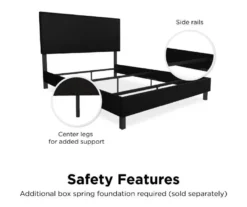 Atwater Living DHP Jazmine Black Faux Leather Upholstered Bed -Best Furniture Store 810543812 2