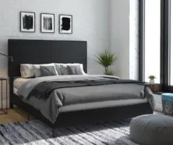 Atwater Living DHP Jazmine Black Faux Leather Upholstered Bed -Best Furniture Store 810543812 6