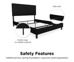 Atwater Living DHP Jazmine Black Faux Leather Upholstered Bed -Best Furniture Store 810543813 2