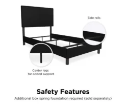 Atwater Living DHP Jazmine Black Faux Leather Upholstered Bed -Best Furniture Store 810543814 2