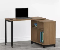 Real Living Seven Hills Metal & Melamine 4-Cube Pivot Desk With USB Charging -Best Furniture Store 810561090 1 1