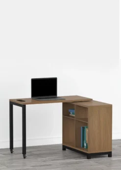 Real Living Seven Hills Metal & Melamine 4-Cube Pivot Desk With USB Charging -Best Furniture Store 810561090 11 1