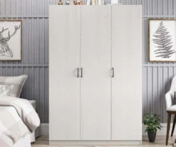 Ivory Oak 3-Door Storage Wardrobe -Best Furniture Store 810561398 1