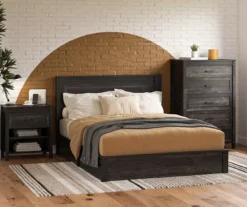 Silverton Black Oak Nightstand With USB Charging -Best Furniture Store 810569984 1