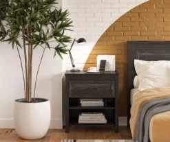 Silverton Black Oak Nightstand With USB Charging -Best Furniture Store 810569984 6