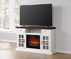 60" White 2-Tone Electric Fireplace Console -Best Furniture Store 810570730 3