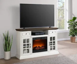60" White 2-Tone Electric Fireplace Console -Best Furniture Store 810570730 41