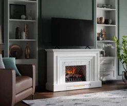53.5" White Marble Petite Grand Electric Fireplace 7 53.5" White Marble Petite Grand Electric Fireplace -Best Furniture Store 810570829 4