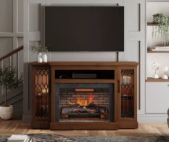 66" Heirloom Cherry Electric Fireplace Console -Best Furniture Store 810570830 31