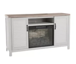 54" 2-Tone Shutter Door Electric Fireplace Console -Best Furniture Store 810571321 1
