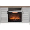 54" 2-Tone Shutter Door Electric Fireplace Console