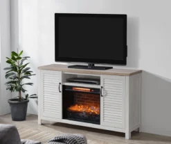 54" 2-Tone Shutter Door Electric Fireplace Console -Best Furniture Store 810571321 A8 02
