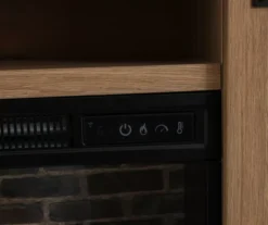 60" Light Brown Oak Barn Door Melamine Electric Fireplace -Best Furniture Store 810571322 4