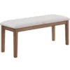 Marley Light Walnut Upholstered Dining Bench