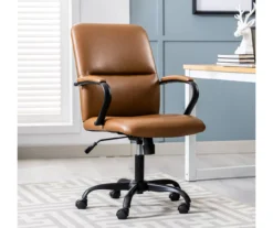 Camel Brown Vegan Leather Office Chair -Best Furniture Store 810583520 A0 1