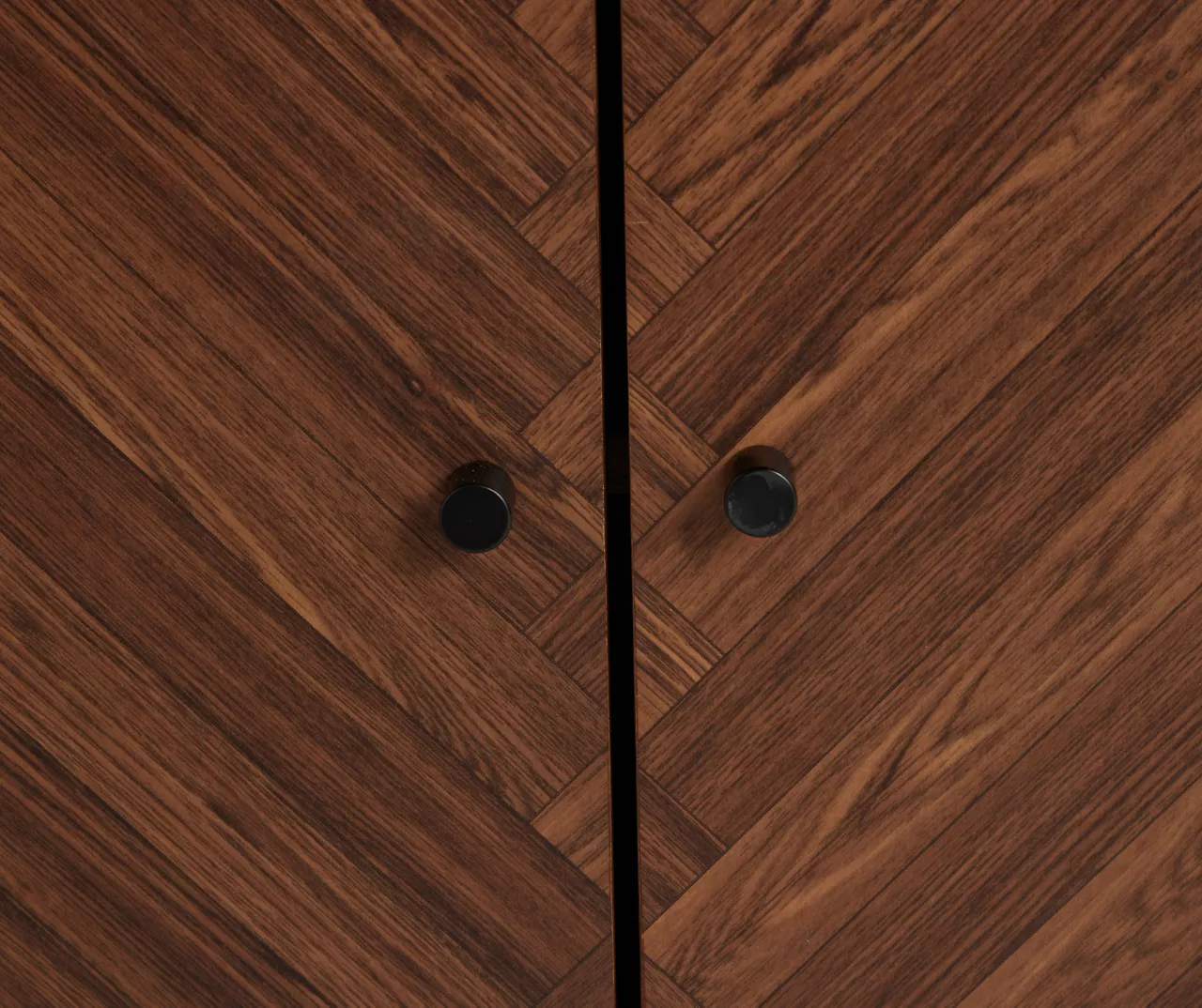 Walnut Chevron 2-Door Storage Cabinet 8 Walnut Chevron 2-Door Storage Cabinet - Image 8