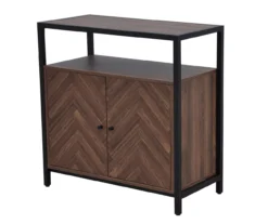 Walnut Chevron 2-Door Storage Cabinet 14 Walnut Chevron 2-Door Storage Cabinet -Best Furniture Store 810584249 A3