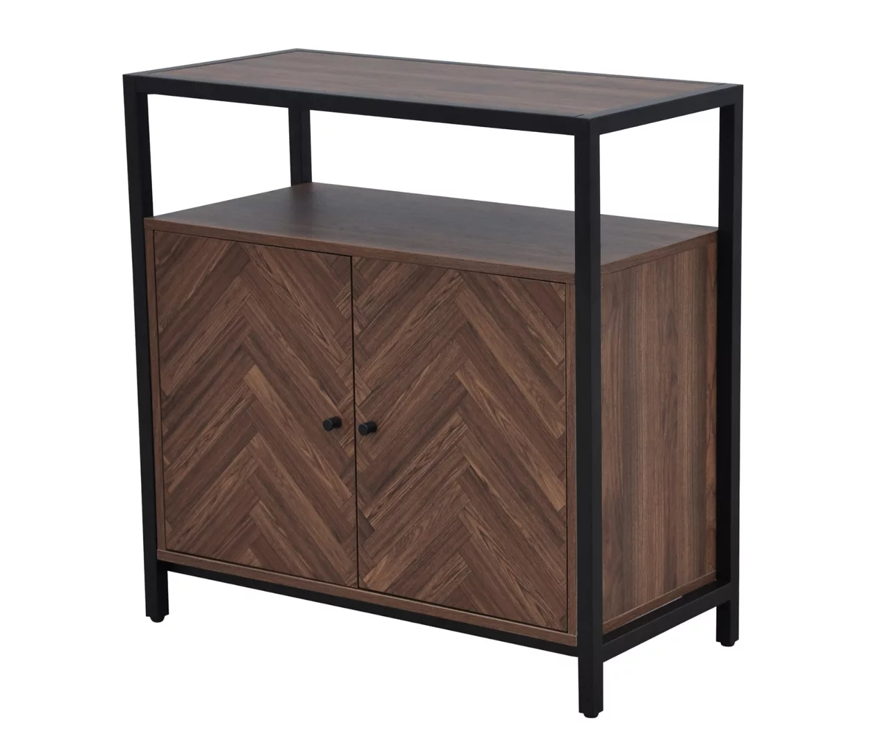 Walnut Chevron 2-Door Storage Cabinet 6 Walnut Chevron 2-Door Storage Cabinet - Image 6