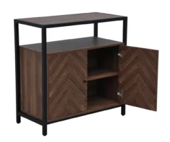 Walnut Chevron 2-Door Storage Cabinet 13 Walnut Chevron 2-Door Storage Cabinet -Best Furniture Store 810584249 A7 3