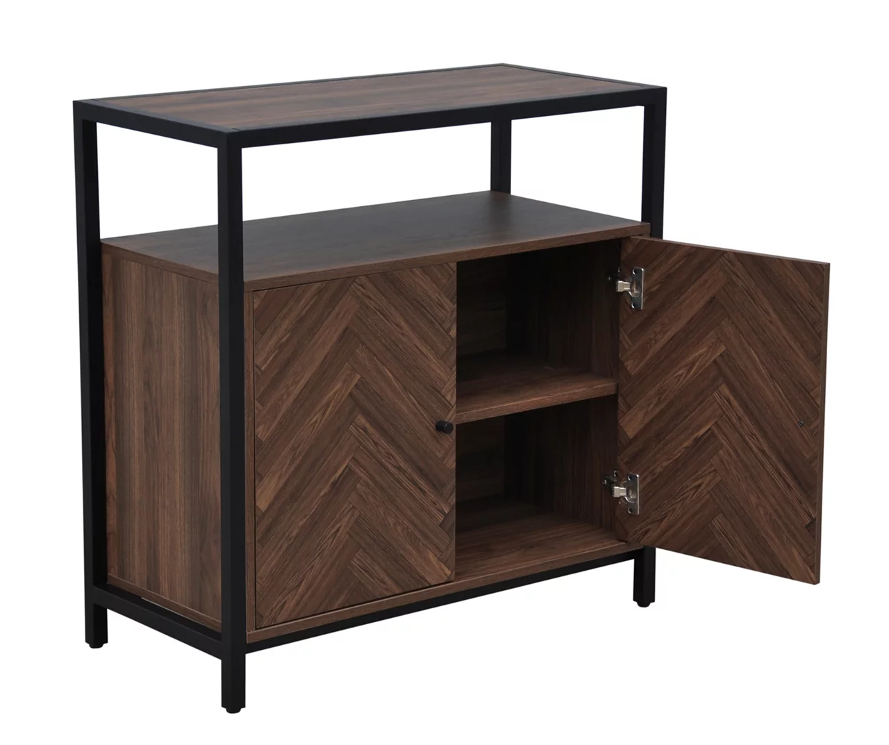 Walnut Chevron 2-Door Storage Cabinet 5 Walnut Chevron 2-Door Storage Cabinet - Image 5