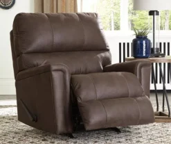 Navi Chestnut Faux Leather Rocker Recliner -Best Furniture Store 810587485 71