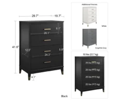 CosmoLiving Westerleigh 4-Drawer Dresser -Best Furniture Store 810588979 1