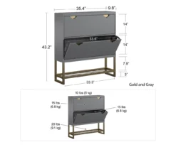CosmoLiving Brielle Entryway Shoe Storage Cabinet -Best Furniture Store 810589010 3