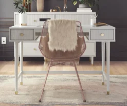 Elizabeth Dove Gray Office Desk -Best Furniture Store 810589021 1