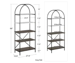 Vivinne Gray 5-Shelf Bookcase 9 Vivinne Gray 5-Shelf Bookcase -Best Furniture Store 810589034 1