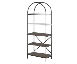 Vivinne Gray 5-Shelf Bookcase 8 Vivinne Gray 5-Shelf Bookcase -Best Furniture Store 810589034 3