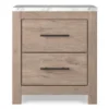 Senniberg Oak & Faux Calcutta 2-Drawer Nightstand
