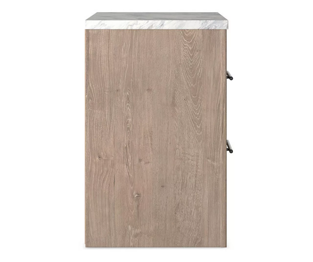 Senniberg Oak & Faux Calcutta 2-Drawer Nightstand 3 Senniberg Oak & Faux Calcutta 2-Drawer Nightstand - Image 3