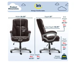 Benton Brown Big & Tall Faux Leather Executive Office Chair -Best Furniture Store 810590314 7