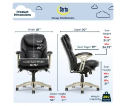 Claremont Black Bonded Leather Office Chair -Best Furniture Store 810590374 6