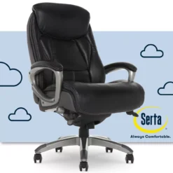 Lautner Gray Executive Bonded Leather Office Chair 13 Lautner Gray Executive Bonded Leather Office Chair -Best Furniture Store 810590397 11