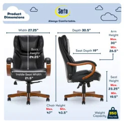 Serta Conway Big & Tall Bonded Leather Office Chair -Best Furniture Store 810590408 71 1